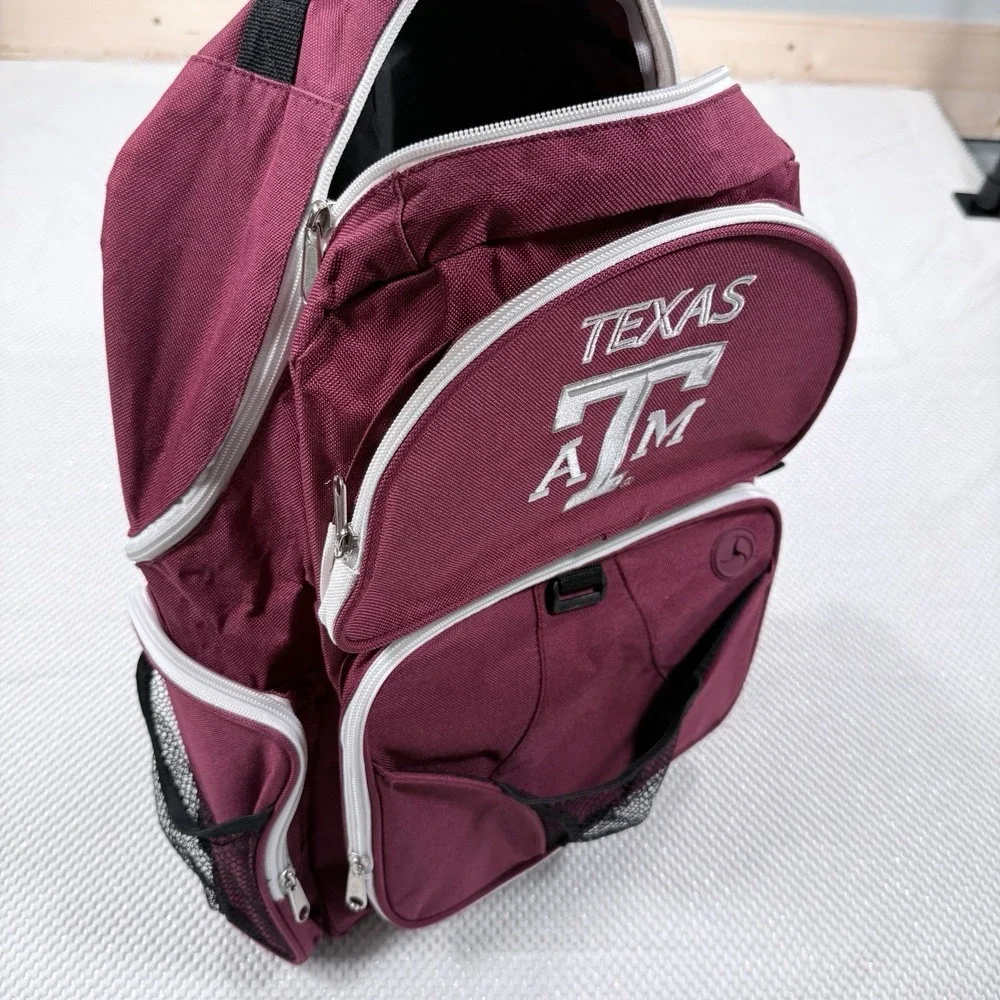 Texas A&M Aggies Maroon Multi-Pocket Backpack Laptop School Travel NCAA Bag